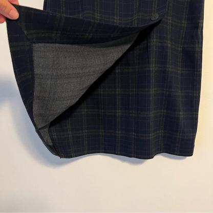 J.Jill Plaid Wrap Front Pull On Skirt NEW Size Medium Stretch Academia Career