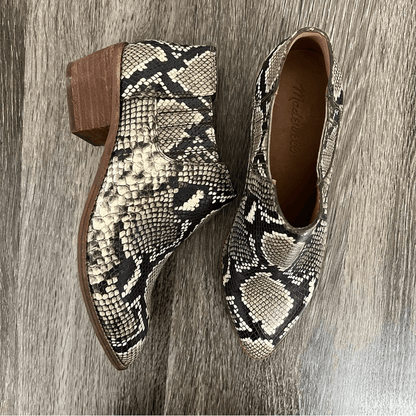 Madewell Chelsea Snakeskin Boots Leather Upper Size 8