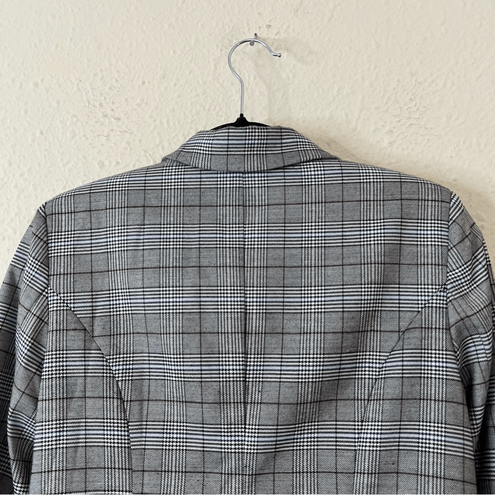 MAJORELLE Rhea Grey Plaid Blazer Size Small
