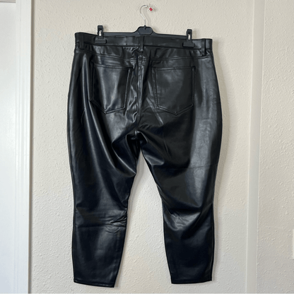 Abercrombie & Fitch Curve Love High Rise Skinny Vegan Leather Pants NEW Black 35