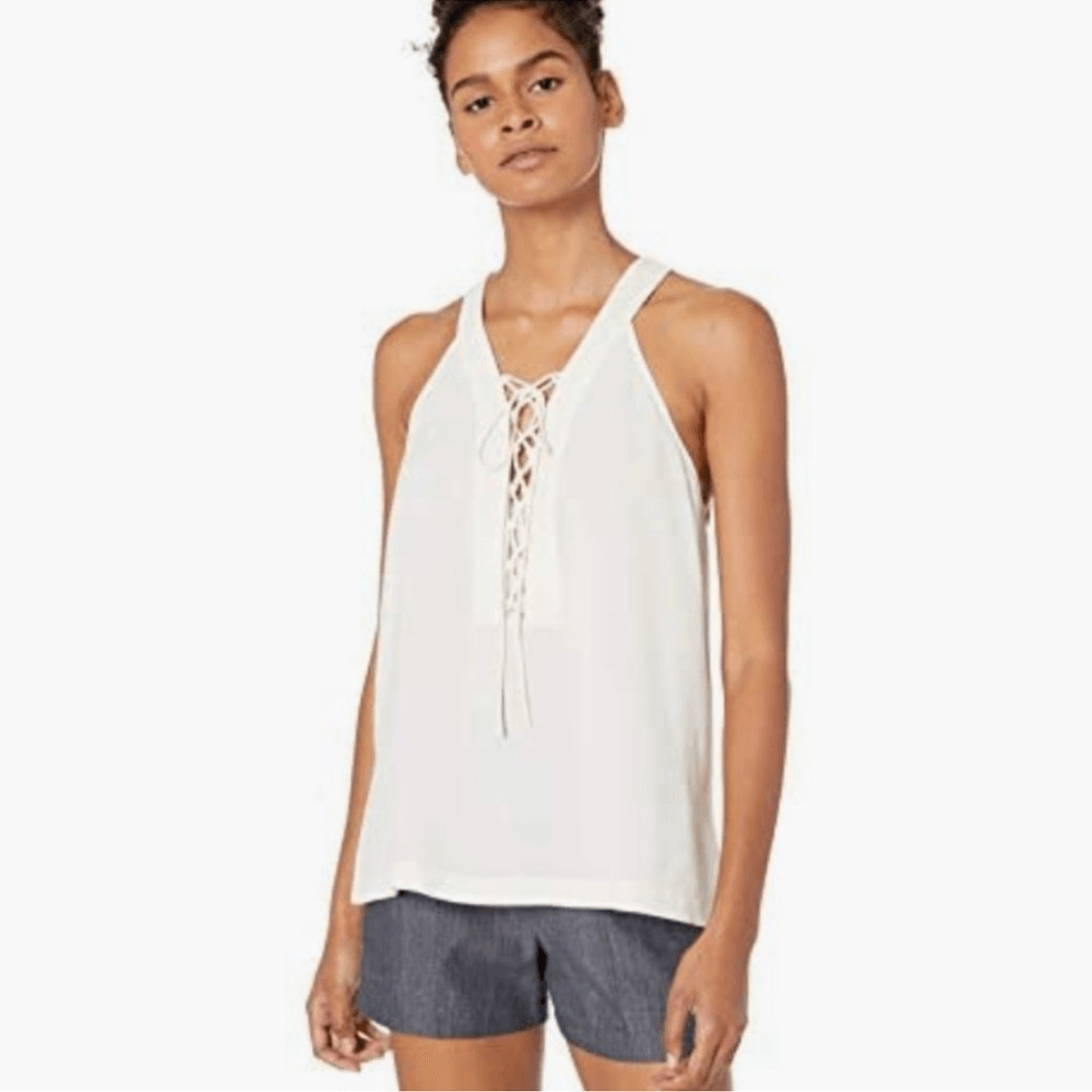 BCBGMaxazria Lace Up Tank Top Sleeveless Blouse Size XXS