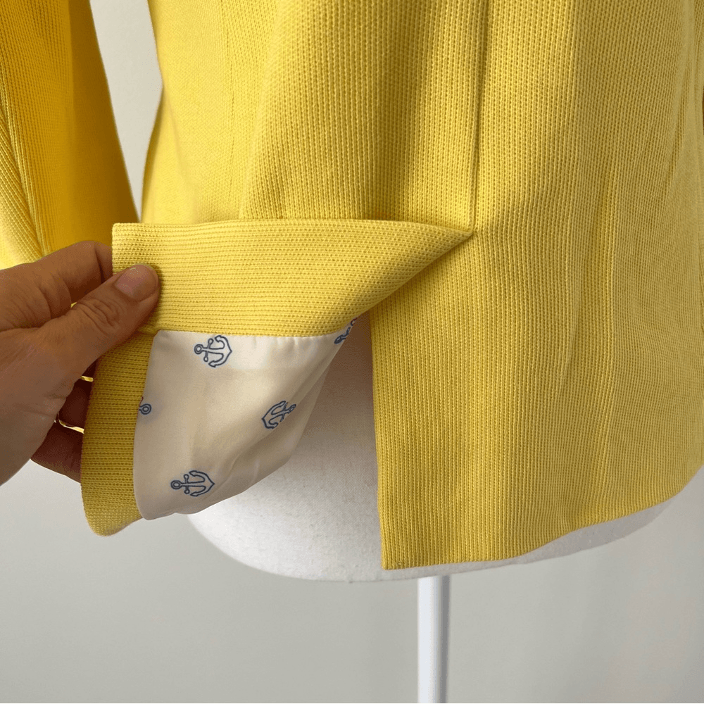 Talbots Aberdeen Yellow Cotton Knit Blazer Size 4P