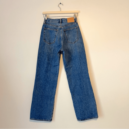 Aritzia Denim Forum The Farrah High Rise Wide Leg Jeans Medium Wash Size 24