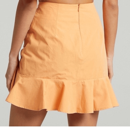 Showpo Astarte Ruched Mini Skirt In Sherbet NEW Size 2