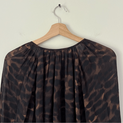 RAILS Indi Umber Leopard Long Sleeve Boho Blouse Size Medium