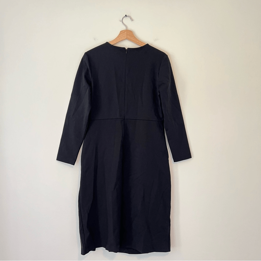 Boden Black Column Midi Dress NEW Size 12 Petite Long Sleeve