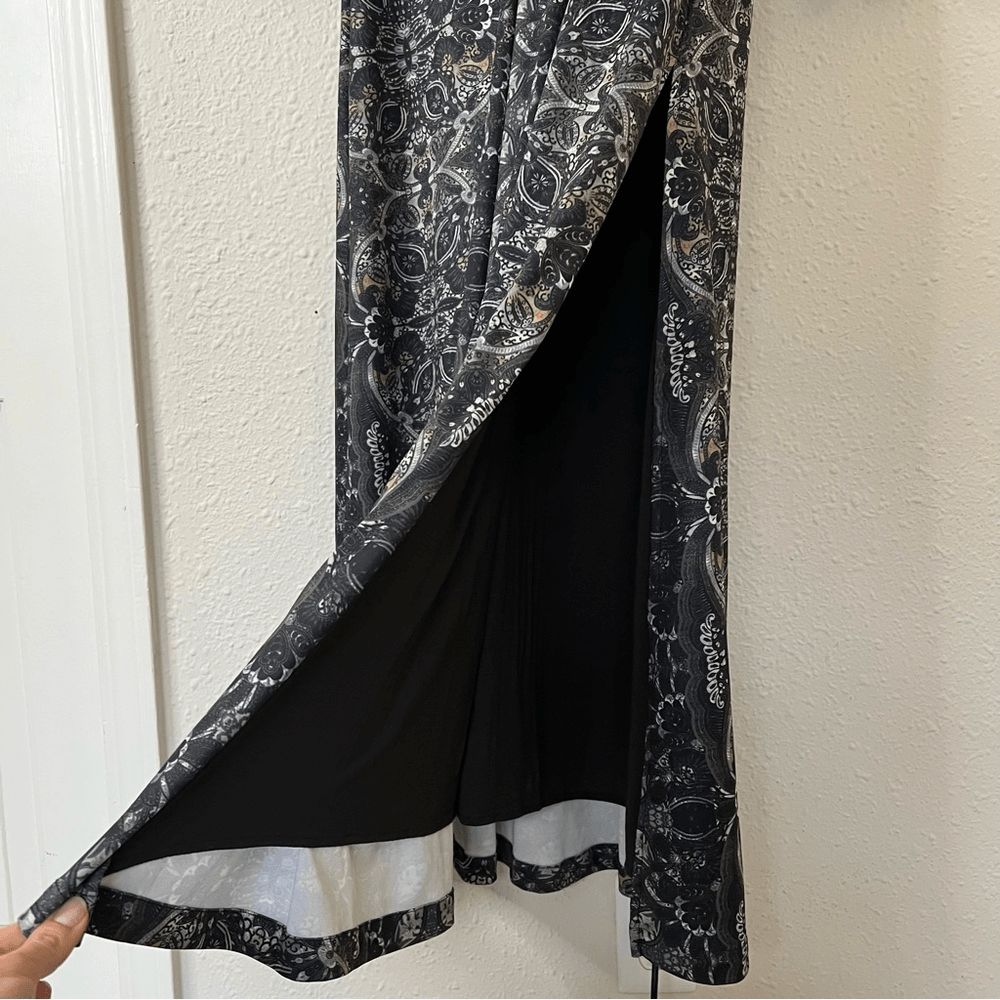 Free People Cabaret Paisley Floral Whimsical Cutout Maxi Long Sleeve Dress M