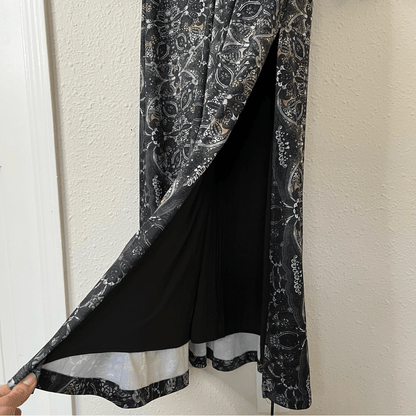 Free People Cabaret Paisley Floral Whimsical Cutout Maxi Long Sleeve Dress M