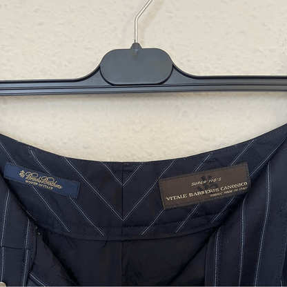 Brooks Brothers Navy Blue Pinstriped Trousers Wool Dress Pants Size 0P