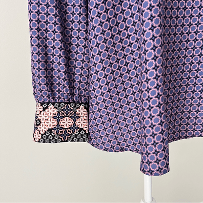 Loft Plus Printed Long Sleeve Blouse Size 20 in Purple