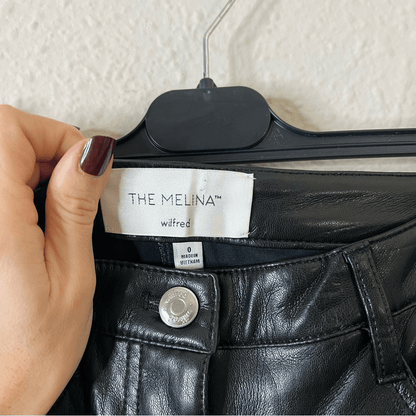 Aritzia Wilfred The Melina Vegan Leather Pants in Black Size 0