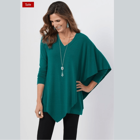 Soft Surroundings Madeline Tunic Top Sweater in Green Size Small