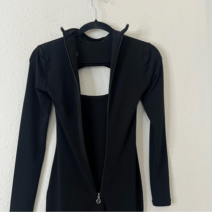 Nookie Charlize Mock Neck Cutout Black Mini Dress Size Small