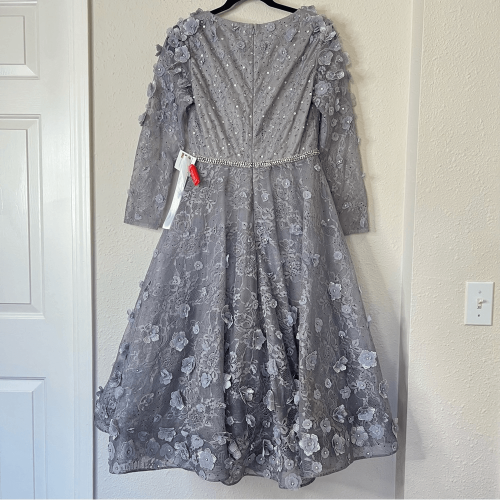 Mac Duggal Floral Embellished Lace A-Line Cocktail Dress NEW Size 8