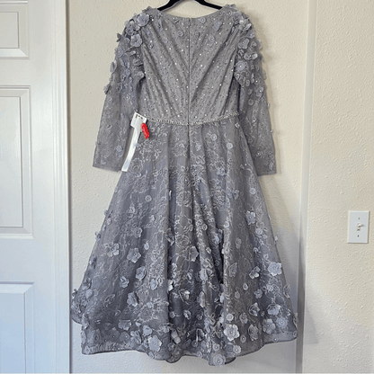 Mac Duggal Floral Embellished Lace A-Line Cocktail Dress NEW Size 8