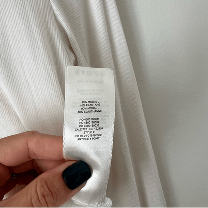 Aritzia Sunday Best Freshman Cropped Turtleneck Ribbed Long Sleeve Top Size M