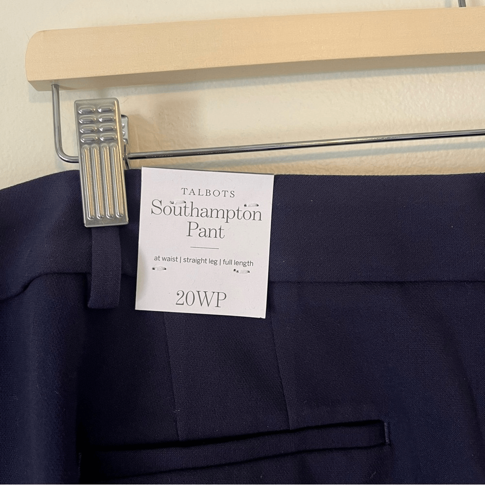 Talbots Southampton Navy Blue Straight Leg Pants NEW Plus Petite 20WP