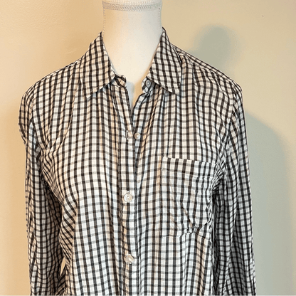 RAILS Josephine Gingham Button Down Shirt Black White Size Medium