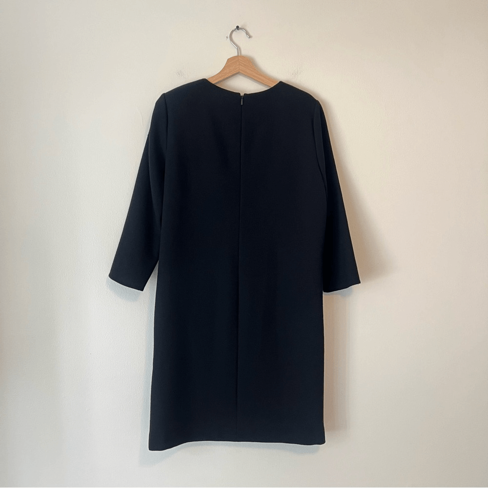 Lafayette 148 New York Giovanetta Embellished Black Dress Wool Size M