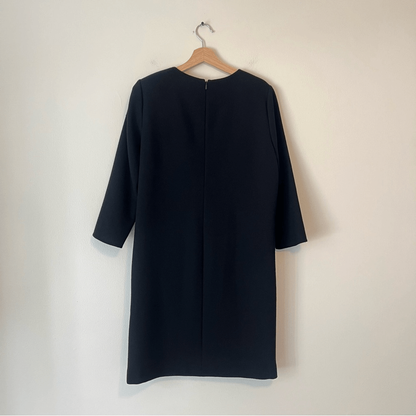 Lafayette 148 New York Giovanetta Embellished Black Dress Wool Size M