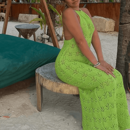 House of Harlow 1960 Knit Maxi Dress in Green NEW Size Medium Vacation Resort