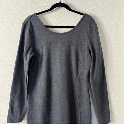 Athleta Illusion Ponte Knit Long Sleeve Dress Size Large in Gray
