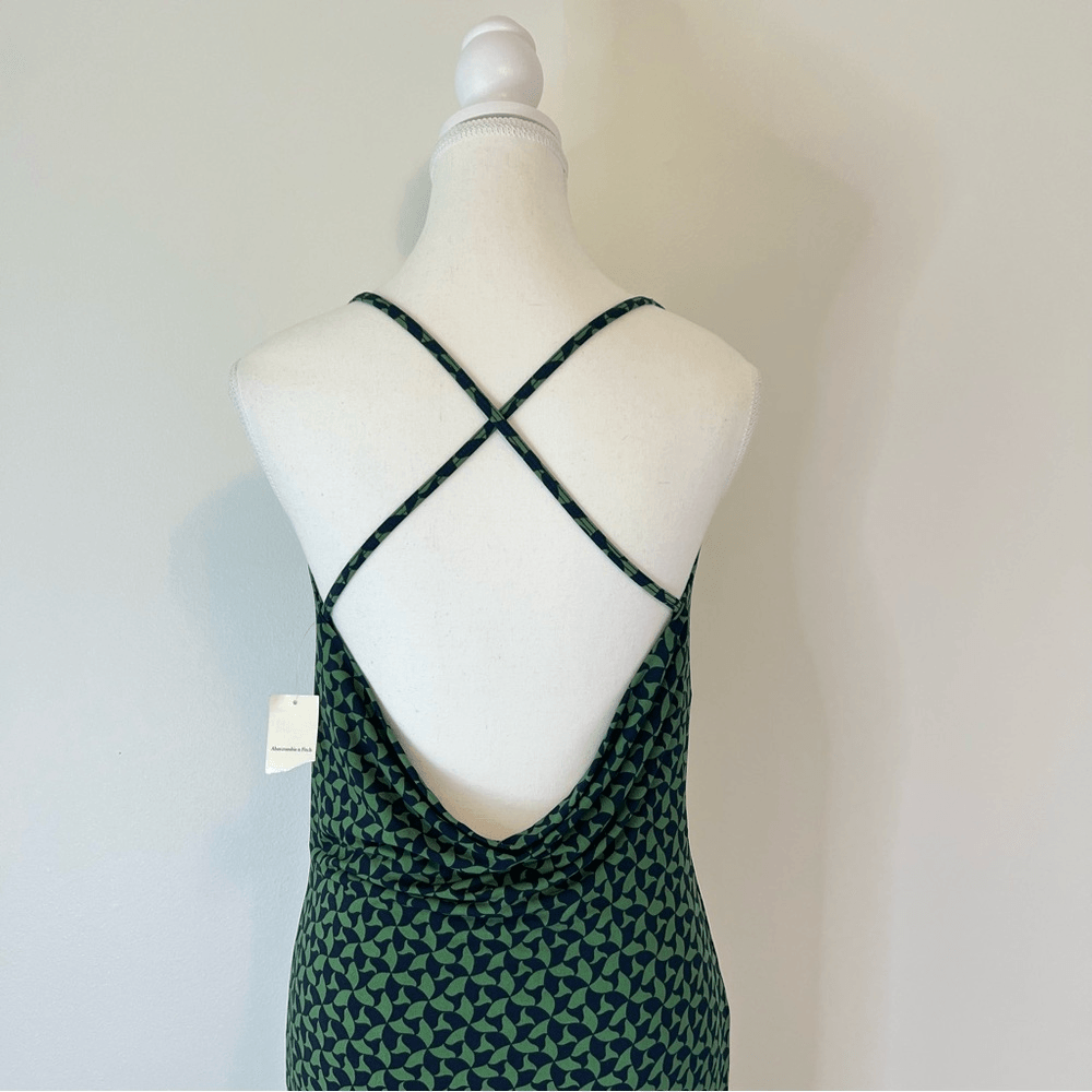 Abercrombie & Fitch Cowl Neck Strappy Midi Slip Dress NEW Size XSP