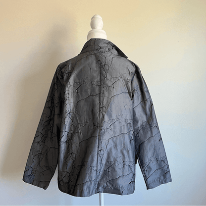 Sun Kim Gray Lightweight Asymmetrical Jacket Size Large