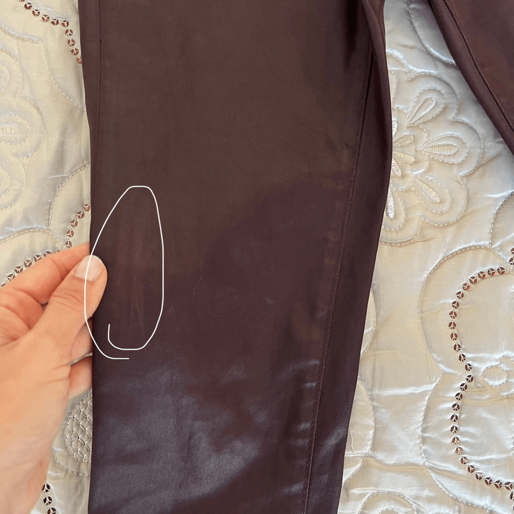 Adriano Goldschmied Burgundy Coated The Legging Ankle Skinny Pants Size 24R