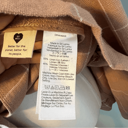 Madewell Breezewoven Larsen Linen Blazer Windowpane Plaid Sandstone Beige / Tan