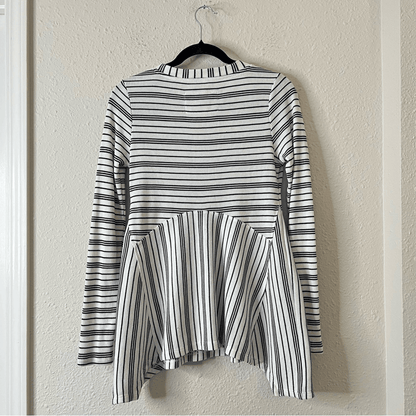 Anthropologie MAEVE Eliza Striped Waffle Knit Long Sleeve Henley Tunic Size XS