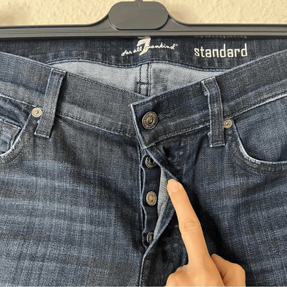 7 For All Mankind The Standard Straight Dark Wash Jeans Size 33