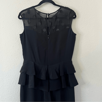 Kate Spade Mademoiselle Sleeveless Black Peplum Jumpsuit NEW Size 6