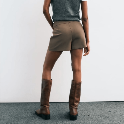 Zara Asymmetric Taupe Brown Skort NEW Size Medium Blogger Favorite