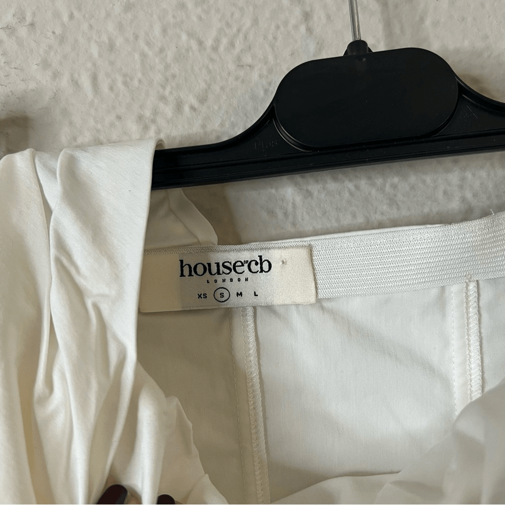 House of CB Clementine White Cutout Ruched Bodycon Mini Dress Size Small