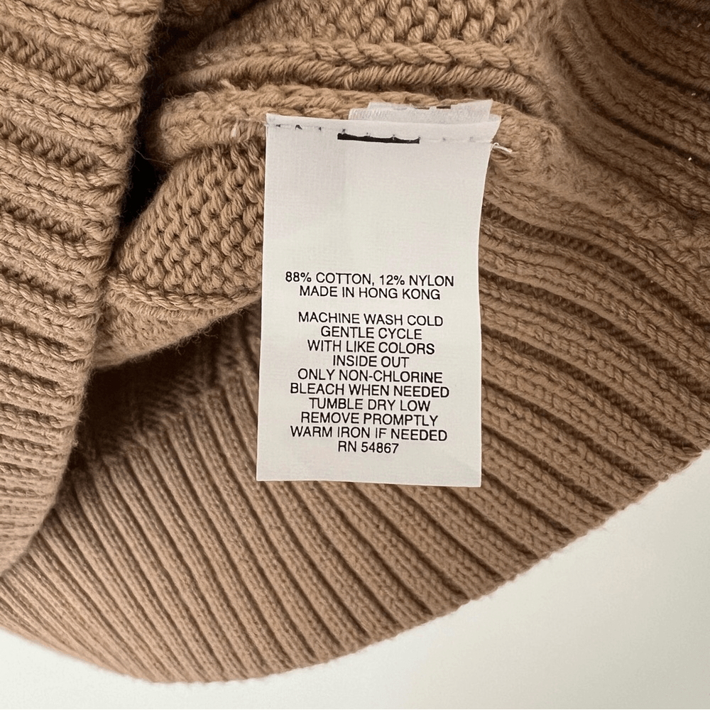 Express Cable Knit V-Neck Sweater in Tan NEW Size Large