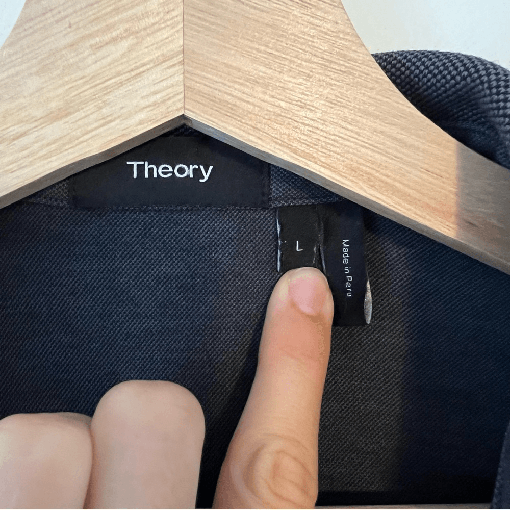 Theory Mens Cotton Polo Shirt Size Large in Dark Gray