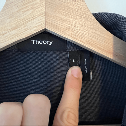 Theory Mens Cotton Polo Shirt Size Large in Dark Gray