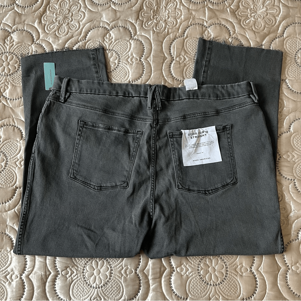 Anthropologie Good American Curve High-Rise Straight Jeans NEW Plus Size 22