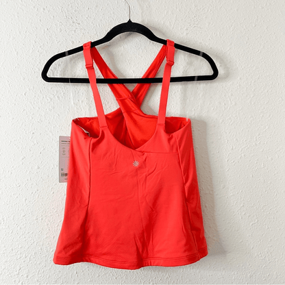 Athleta Crossed Tankini Power of She NEW Size Small in Orange