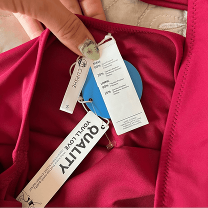 CUPSHE One Piece Swimsuit Deep V Neck Tie Waist Crisscross Back NEW Size Small