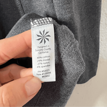 Athleta Illusion Ponte Knit Long Sleeve Dress Size Large in Gray