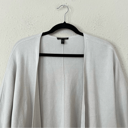 Eileen Fisher Silk Organic Cotton Cardigan Size Large Open Front