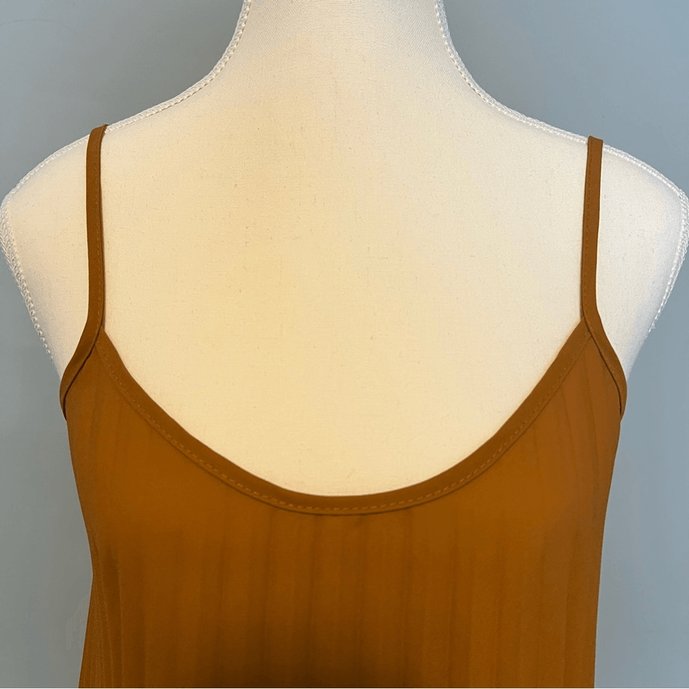 See You Monday Pleated Slip Dress Size Medium in Rust