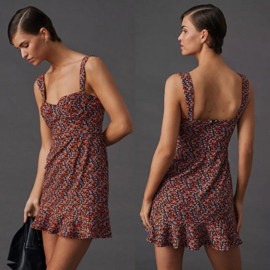 Anthropologie Hutch Ditsy Floral Corset Mini Dress NEW Size Large
