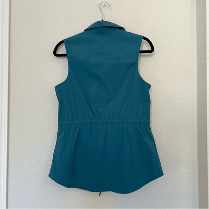 Athleta Levitate Poplin Tank Top Borealis Green Teal Size Medium