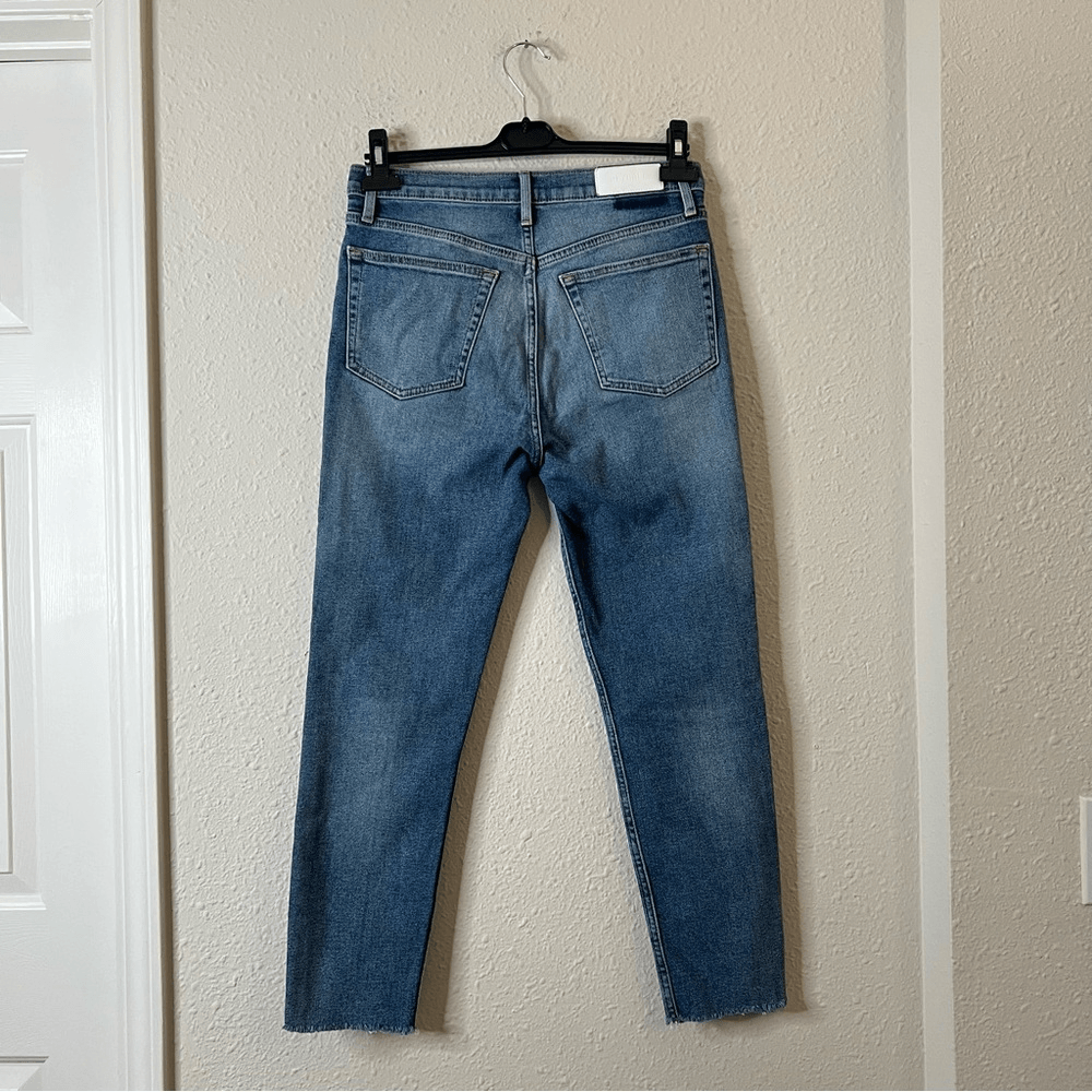 RE/DONE High Waisted Button Fly Debim Jeans Size 29 Medium Wash