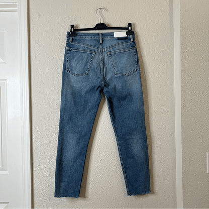 RE/DONE High Waisted Button Fly Debim Jeans Size 29 Medium Wash