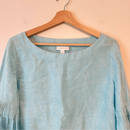 Charter Club Linen Bell Sleeve Blouse Top Size Medium