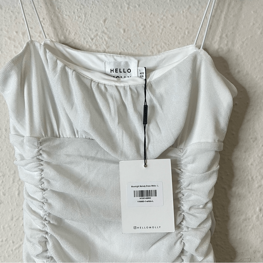 Hello Molly Moonlight Melody White Mini Dress NEW Size Large